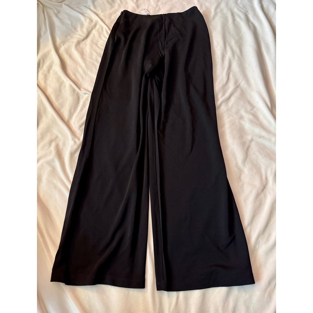 Marisa Christina Wide Leg Trousers Women‎ S Black NEW Jersey Knit Dress Pants - Picture 3 of 5